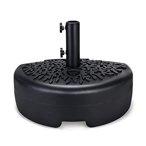 Home Zone Living Sonnenschirmständer, halbrund, befüllbar, 45,7 cm, Stangenhalter, Wasser oder Sand, passend für Stangen bis 48 mm Durchmesser, UV-beständig, Rasen, Deck, Hinterhof, Garten, USA-Basis