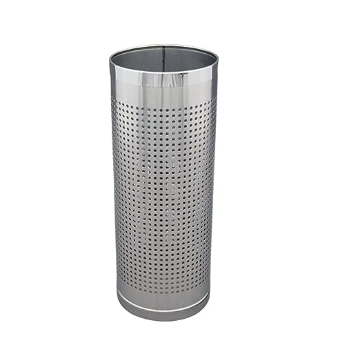 MEIZHITU Regenschirmständer Am Eingang Schirmständer Aus Edelstahl, Rund, Kreativ, Schwarz, Silberfarben, Für Zuhause, Flur, Aufbewahrungseimer Für Flur(Silver)