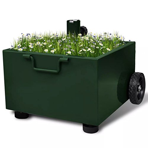 Tidyard Bepflanzbarer Sonnenschirmständer Schirmständer Blumentopf 45 x 45 x 26 cm Mit 2 Rollen,1 Griff,Ständer Garten & Balkon Zubehör stabile Basis für Sonnenschirms Regenschirms
