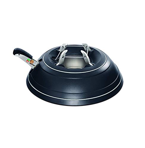 KRINNER Weihnachtsbaum Vario Classic In & Outdoor Schwarz 39cm inkl. Fußpedal und Einseiltechnik Baumhöhe bis 2,6m 94020