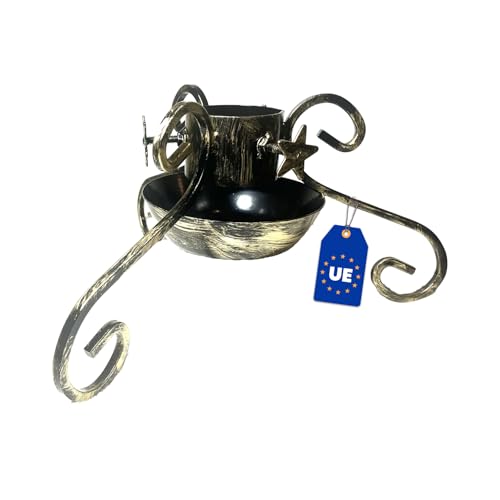 Alma Christbaumständer Weihnachtsbaum Ständer - 40x40x20 cm - Weihnachtsbaumständer mit Wassertank - 120 kg Belastbar - Gold Patina