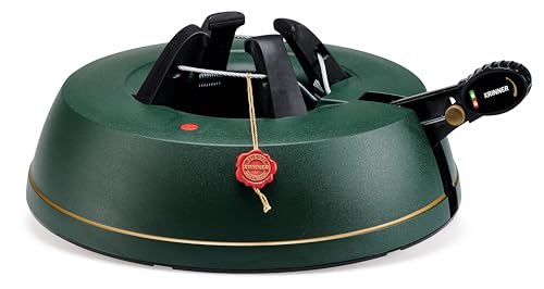 KRINNER Weihnachtsbaum Christbaumständer Comfort S Grün 34cm inkl. Fußpedal  Einseiltechnik für Baumhöhe bis 2,2m, Wassertank 3l, MADE IN GERMANY 94115