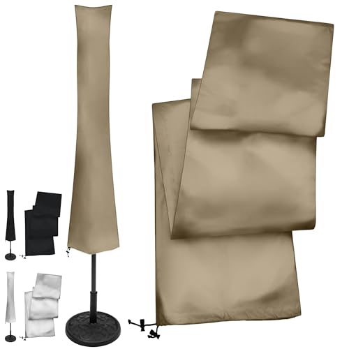 KHP Professional Premium Schutzhülle für Sonnenschirm aus extra stabilem Stoff in 5 Längen | Extrem reißfeste & wetterfeste Schirm-Hülle mit langem Reißverschluss & Kordelzug | UV-beständige Abdeckung