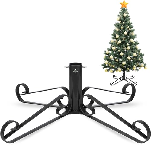 PUDO Christbaumständer Weihnachtsbaumständer für Künstlichen Weihnachtsbaum: Künstlicher Baum Ständer für Kunstbaum Halter Metall - bis 250cm Grace Christmas Tree Stand Schwarz