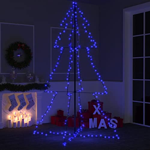 Festnight Led Weihnachtsbaum Aussen 180x118 cm 240 LEDs Beleuchtet Tannenbaum Outdoor Lichterbaum Weihnachtsdeko Außen Lichterpyramide Weihnachtsbaum Kegelform Metall Draußen