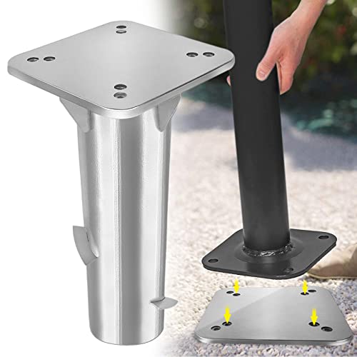YRHome Schirmständer Universal Bodenplatte Bodenhülse für Ampelschirme Sonnenschirm Sonnenschirmständer Gartenschirm Kurbelschirm Außen Robust Bodenanker Bodenhülse Silber