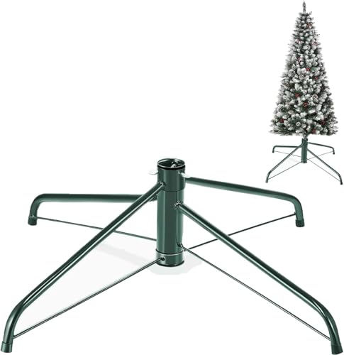 JUXINE Weihnachtsbaumständer, 40 cm, robuster Metall-Baumhalter mit 2,2 cm Bohrung für große Bäume, stabile faltbare Basis für 1,2 m, 1,5 m, 1,8 m, Weihnachtsbaum, Innen- und Außenbereich