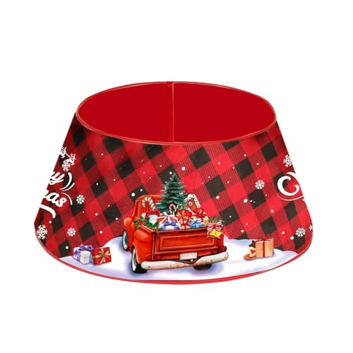 Weihnachtsbaum Korb, Christmas Tree Skirt, Christmas Tree Kragen, Weihnachtsbaum Korb, Weihnachtsbaumständer Abdeckung, Ø 60 X 20 cm, Faltbares, Wiederverwendbares Festliches Ringdesign