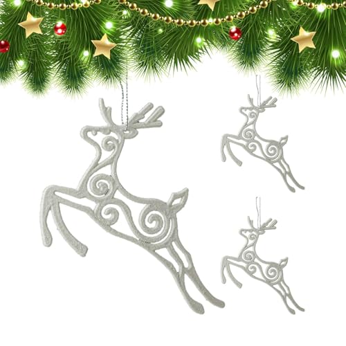 Weihnachtsschmuck – Weihnachtsbaum-Hängeorna mente, Weihnachtsanhänger | Schneeflocken-Elch-Design Anhänger Dekorationen | Tragbarer Weihnachtsbaumschmuck für Weihnachtsbäume, Decken, Türen