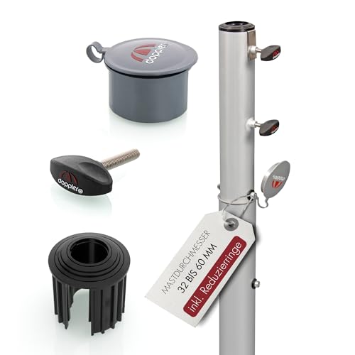 Doppler Bodenhülse Universal 72cm   Aluminium Erdanker für Sonnenschirme Durchmesser von 3,2 6,0cm   Schirmständer zum Eingießen in Beton   Bodenanker abnehmbarem Aufsatzrohr