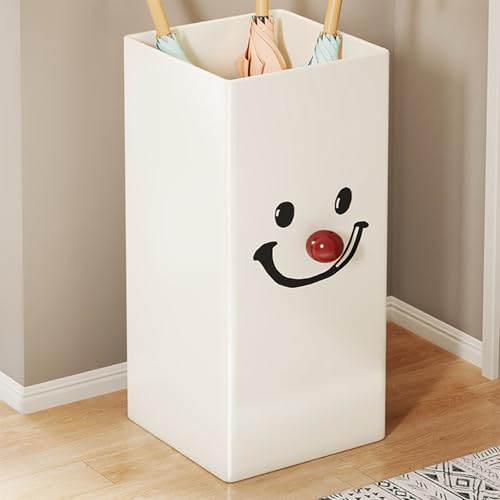 LIMENQIN Moderner Indoor Schirmständer, Gewerblicher Metall Regenschirmständer for Eingangsbereich, Weißes Aufbewahrungsregal, Platzsparend, Keine Installation Erforderlich, for Hotels, Wohnungen