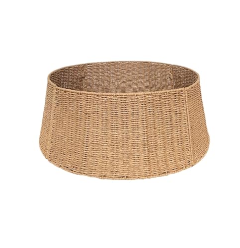 Weihnachtsbaum Kragen Rustikaler Bauernhaus-Weihnachtsbaum kragen Aus Gewebtem Rattan, Baumsockel-Abdeckungskorb for Künstliche Bäume Weihnachtsbaum Korb