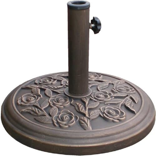 Garden Mile® Robuster Sonnenschirmständer für den Garten, quadratisch, rund, Granit, Gusseisen-Effekt, Rattan, verschiedene Gewichte