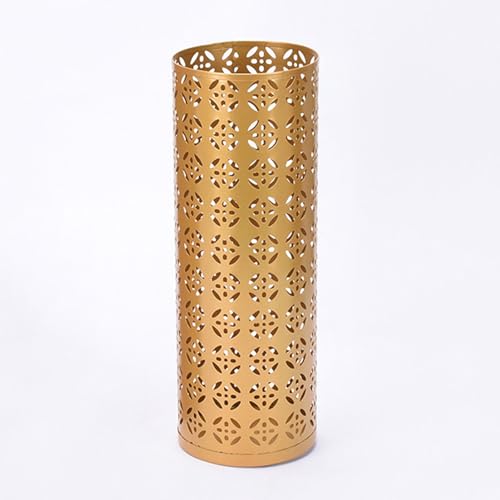 Moderner Metall-Schirmständer, großes Fassungsvermögen, zylindrisches Design, selbsttragender Schirmhalter für den Innenbereich, stilvoller weißer Schirmeimer.