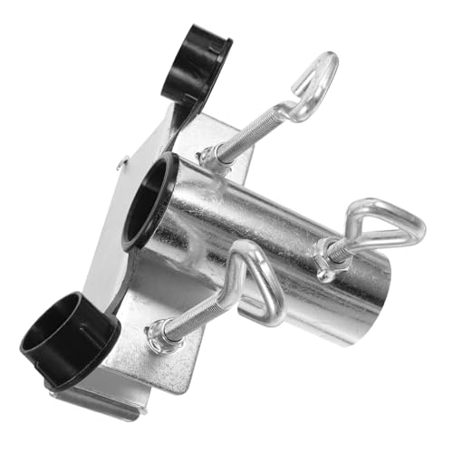 Hemobllo Sonnenschirmhalter Wagen Strand Schirmständerteile Sonnenschirmstange Regenschirm Sonnenschirmstütze Sonnenschirmständer dreirad schirmhalter Schirmklemmhalterung Eisen Silver