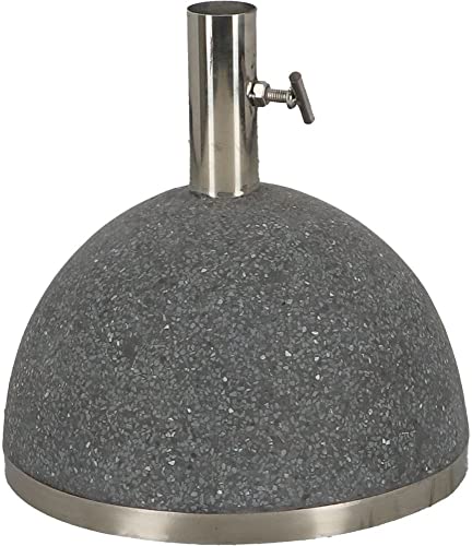 Esschert Design Sonnenschirmständer Granito 11,5 kg Ø25,5 cm Anthrazit anpassbare Edelstahl-Masthalterung 19-36 mm Robustes Design mit Wasserablauf
