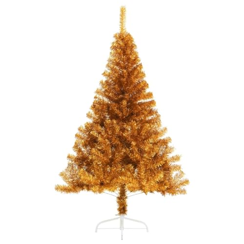 Künstlicher Weihnachtsbaum in der Hälfte mit Ständer Gold 180 cm PET kangqiling344692