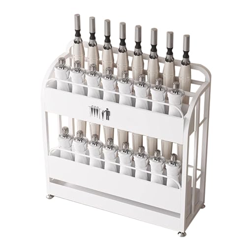 Handelsüblicher Schirmständer für Hotels, Büros, Banken, Schulen - Innenbereich, große Kapazität für 30-45 Regenschirme, Maße 100 x 25 x 70 cm, elegantes weißes Design