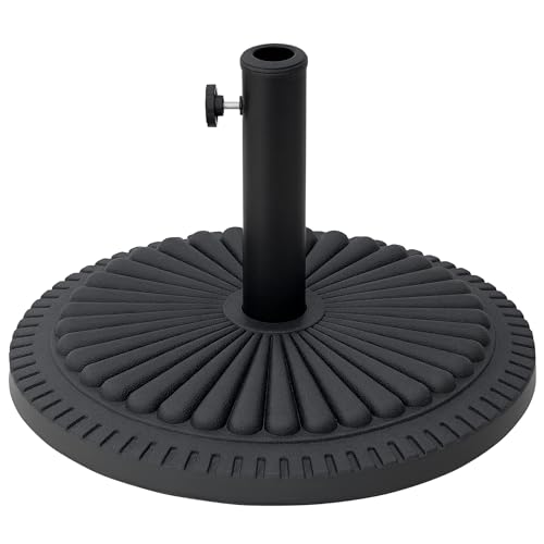 Outsunny Sonnenschirmständer 14 kg Schirmständer Rund Schirmhalter, Ständer Schirmgewicht für Sonnenschirm 35-48mm Rohrdurchmesser, für Balkon, Terasse, Garten, Schwarz