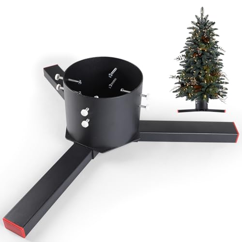 EFUTURETIME Weihnachtsbaumständer Gross Verstellbarer Ø8-14cm Baumstämme, Christbaumständer Metall Abnehmbare für Echte Bäume 160-260cm, Tannenbaumständer für Outdoor und Innen Verwendbar, Schwarz