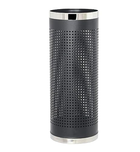 DDNGEJ Schirmständer Schirmhalter Schirmständer Edelstahl Rund Kreativ Schwarz Silber Home Korridor Aufbewahrungseimer Schirmeimer Schirmständer