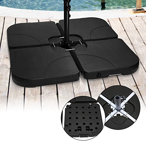 Yakimz Schirmständer Sonnenschirmständer 160kg Schirmgewichte 4-teilig Inkl. Metallverbinder, Marktschirmständer für Ampelschirm Bodenkreuz - befüllbar mit Wasser oder Sand, 2 Pack