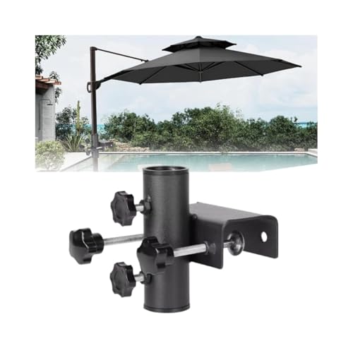 Robuster Sonnenschirmhalter, Terrassenschirmständer, Outdoor-Regenschirmhalter mit verstellbarer Klemme, Schirmhalter mit fester Klemme, Schirmklemme für Deck, Stuhl, Schreibtisch