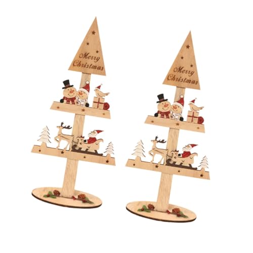 ABOOFAN Exquisiter Mini-Weihnachtsbaum Aus Holz Mit Drehbarer Basis Tischdekoration Für Die Weihnachtsfeier ABOOFAN Exquisiter Mini-Weihnachtsbaum Aus Holz Mit Drehbarer Basis Tischdekoration Für Die Weihnachtsfeier