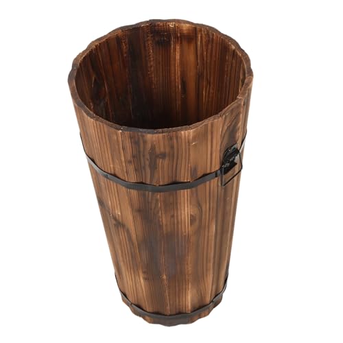 Gatuida Schirmständer Aus Karbonisiertem Holz Regenschirmeimer Vintage Regenschirm Aufbewahrungseimer Platzsparend Für Eingangsbereich Büro Mit Stabilität