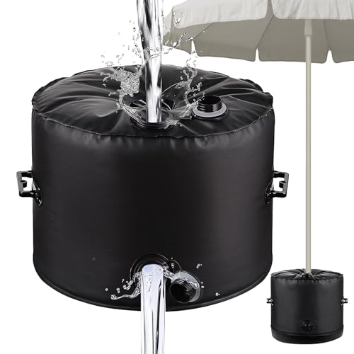TOWEBOORY Rundes Umbrella Base Weight Bag, Gewichte für Sonnenschirmständer Befüllbar 40L Wasser 500D Sonnenschirm Sandsack mit 2 Griffen Rundes Sandsack Beschwerung für Outdoor Sonnenschirme