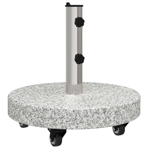 vidaXL Sonnenschirmständer Grau 45 x 45 x 45 cm Granit, Garten und Terrasse, moderner Schirmständer, runder Sonnenschirmfuß, Stabiler Granit für Deine Lounge