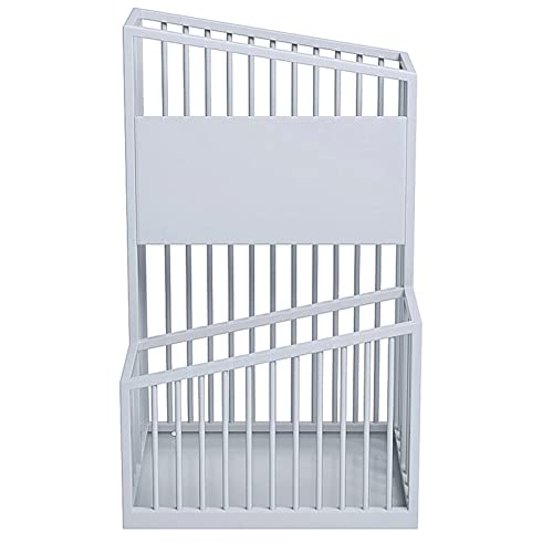 Generisch 2-lagiger rechteckiger, großer Business-Schirmhalter mit Abflussloch, durchbrochenes Schirmregal für den Eingang des Schulbüros (Farbe: Weiß)