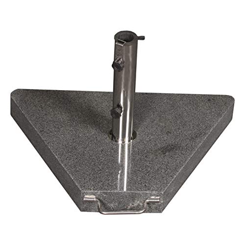 Profiline 40 kg Granit Schirmständer mit Rollen, Triangeloptik, Edelstahl, 1001512