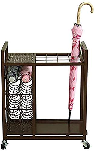 Schirmständer – Metallhalter 12 Fächern Abnehmbare Auffangwanne, fasst 12 Lange Regenschirme 8 Kurze Faltschirme, Weiß (Messing)