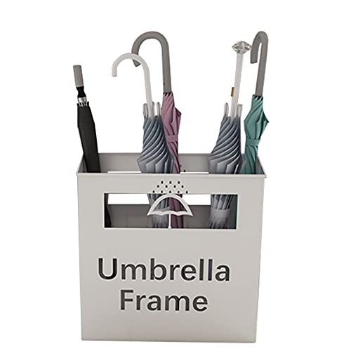 Schirmständer aus Metall mit großer Kapazität, moderner platzsparender Schirmhalter für den Eingang, stilvoller weißer Regenschirm-Organizer (50 x 20 x 50 cm)