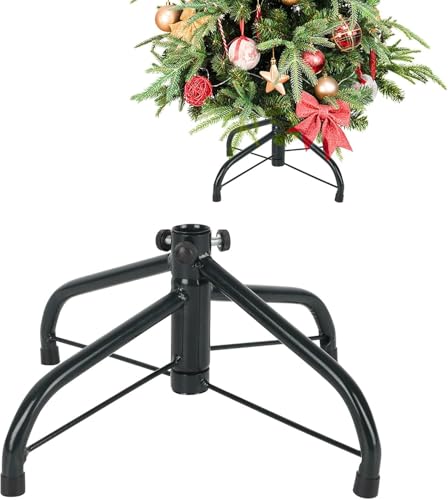 Metall Weihnachtsbaumständer – Universal Faltbarer Baumständer 30 cm für Künstliche Weihnachtsbäume 60–180 cm, Robuster Eisenständer mit Rutschfesten Füßen, Stabiler Sockel für Innen und Außen, Grün