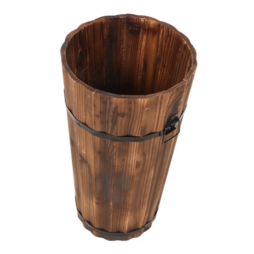 PRETYZOOM Schirmständer aus Holz Stabiler Schirmeimer für Eingangsbereich Eleganter Schirmhalter für Regenschirme und Spazierstöcke Platzsparend Vintage Design