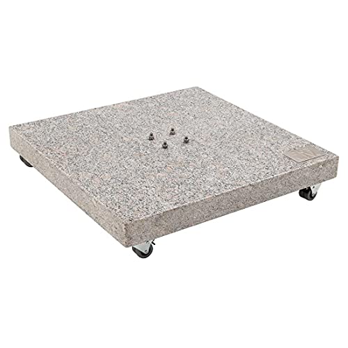 OUTLIV. Schirmständer Granitsockel 140 kg für sicheren Stand Ihres Sonnenschirms, Ampelschirms mit 80 cm x 80 cm (B x T)