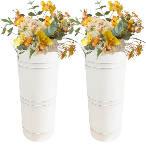 Hugsweet 2 Stück Regenschirmständer Schirmständer für den Eingangsbereich 2 Stück Regenschirmständer aus Metall,Blumeneimer Vintage Bodenvase für Zuhause, Einkaufszentrum, Büroeingang