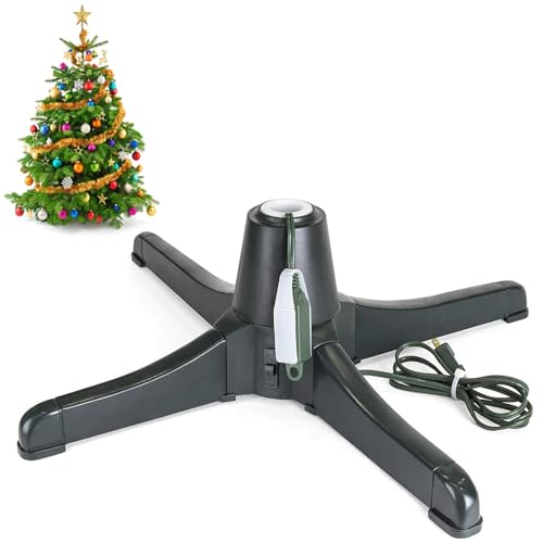 360° drehbarer Weihnachtsbaumständer, elektrischer, künstlicher, verstellbarer Weihnachtsbaumhalter for bis zu 2,3 ??m und 36 kg schwere Bäume, drehbarer Weihnachtsbaumständer, geräuscharm,Weihnachten