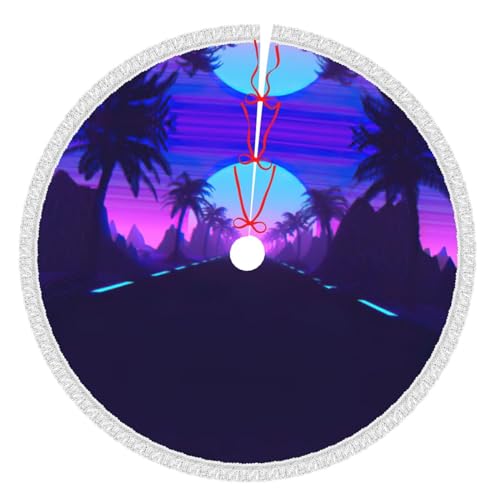 76,2 - 121,9 cm Weihnachtsbaumrock, Baumrock für den Innenbereich, Urlaub, Party, Weihnachtsdekoration, Musik, Sommer, Strand