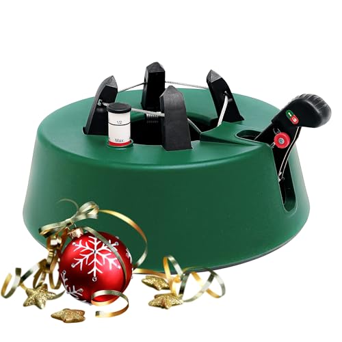Christmas World Christbaumständer, Modell Taunus, für Baumhöhe bis 2,25 m, Weihnachtsbaumständer Tannenbaumständer Fußhebelfunktion Einseiltechnik, 2,0 Liter Wassertank, Grün