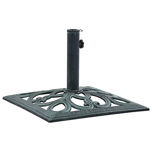 HLLNME Schirmgewicht Beschwerungsplatten, Sonnenschirmständer Ampelschirm, Schirmständer, er optimalen Halt für Ihre Sonnenschirme bietet und sie am Umfallen hindert, Grün 12 kg 49 cm Gusseisen