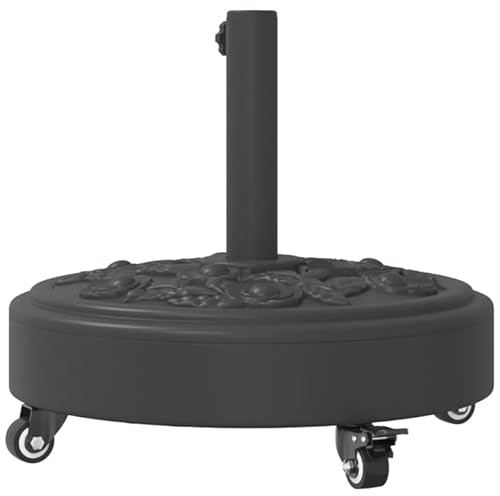Eleganz 27 kg Sonnenschirmständer mit Rollen: Schirmständer mit Standfuß Spannknopf für Schirmstangen von 38/48 mm - Sonnenschirmfuß Ständer Rund, Sonnenschirmfuß für Garten, Balkon