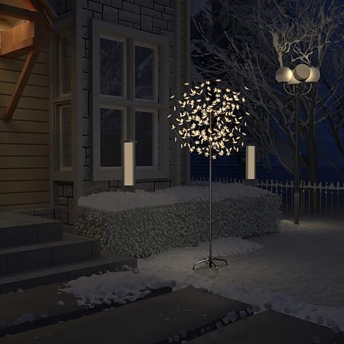 ARKEM Weihnachtsbaum 200 LEDs Warmweißes Licht Kirschblüten 180 cm Kunst Tannenbaum Weihnachtsbaum Schmal