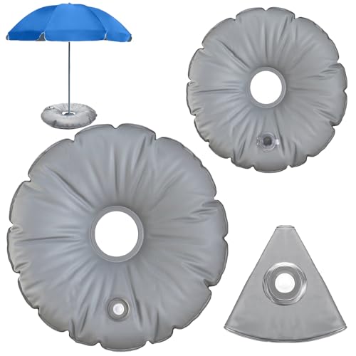 Rierousy 2 Stuck Schirmständer Gewichtstasche Wasser, 90cm/50cm Kaliber Gewichtssäcke Sonnenschirm, Umbrella Base Weight Bag Geeignet für Die Befestigung von Schirmständern Auf Balkonen, Stränden Usw