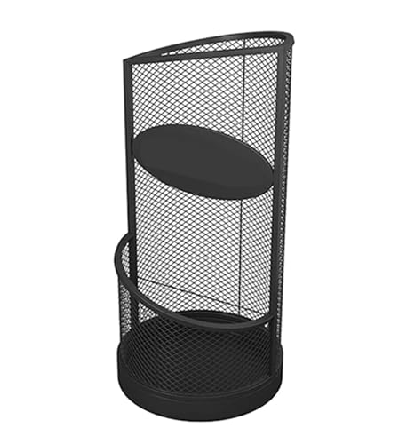 CWCQGH Schirmständer, Halbrunder Schirmständer mit hohlem Metallgitter, freistehender Gehstockhalter für den Eingangsbereich, für die Veranda im Home-Office (Schwarz, 25 x 56 cm)