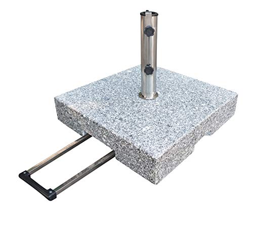 Pure Home & Garden 50 kg Granit Schirmständer mit Rollen und Trolleyfunktion