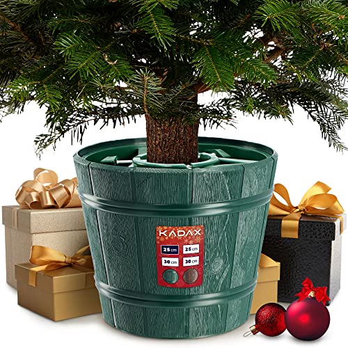 KADAX Weihnachtsbaumständer, Christbaumständer aus Kunststoff, Tannenbaumständer in Zwei Farbversionen, Kunststoffständer für einen Weihnachtsbaum (Baumhöhe bis 240cm /Grün)