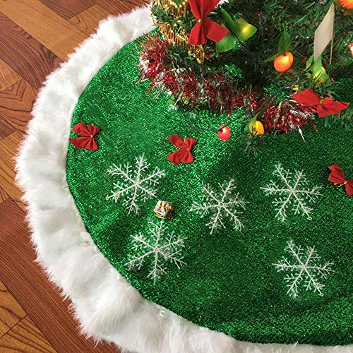 ZED- Weihnachtsbaum Röcke Weihnachtsbaumdecke Weihnachtsbaum Deko Schneeflocke für Weihnachten Urlaub Party Dekoration